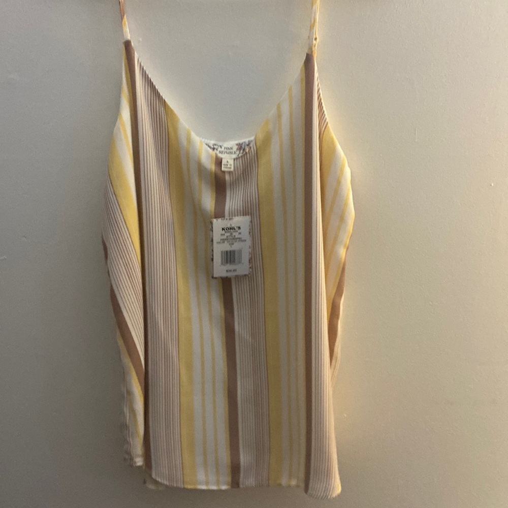 Pink republic camisole, striped new with tags